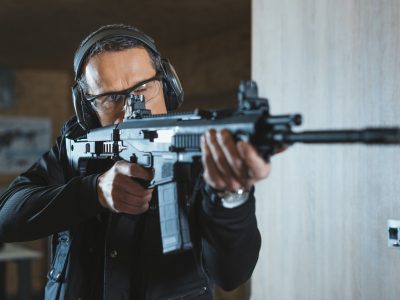 Man shooting AR